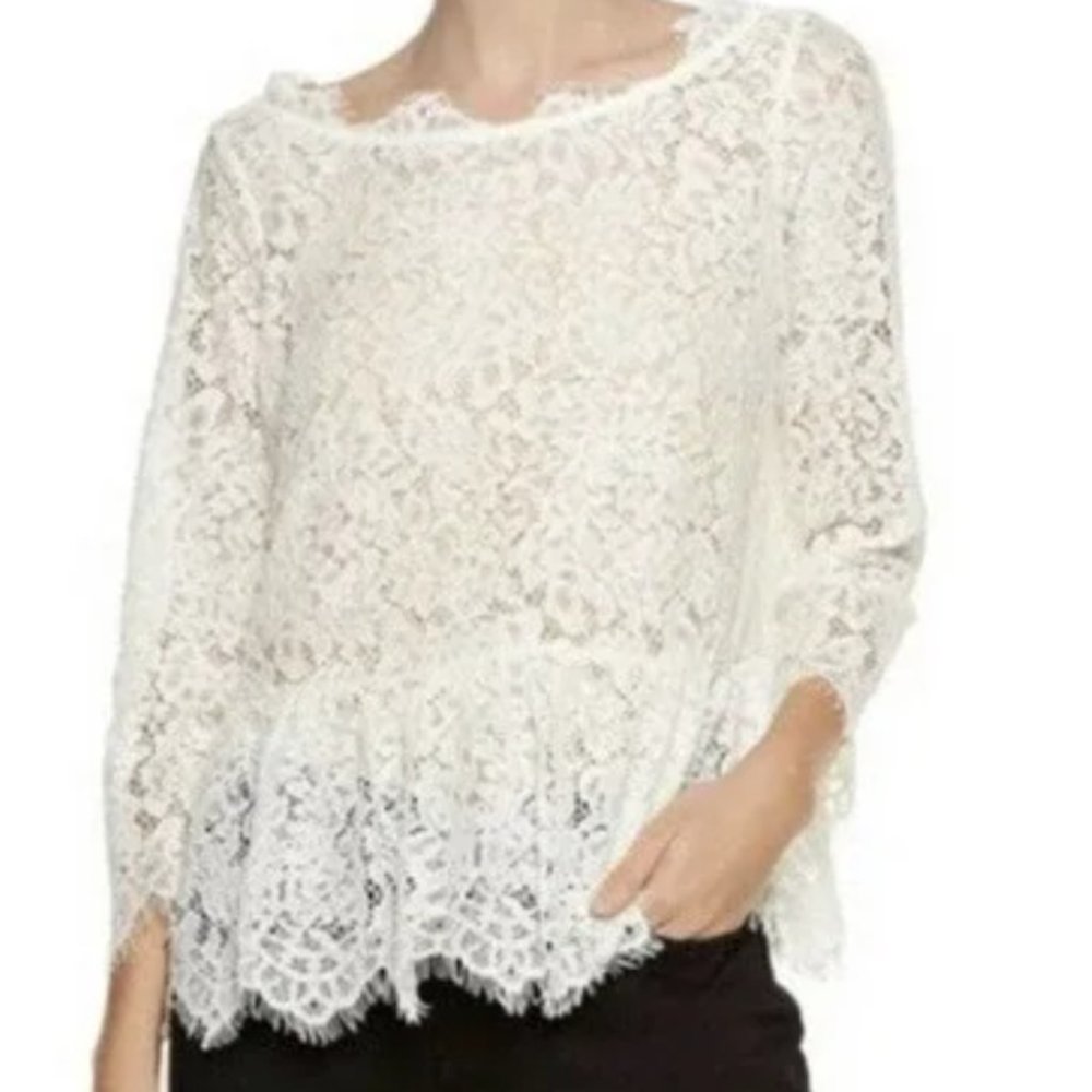 NWOT Beautiful Joie Lace Peplum Top